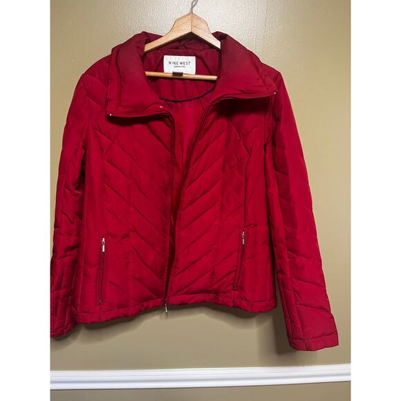 Nine West Red Down Puffer Jacket - Picture 1 of 13